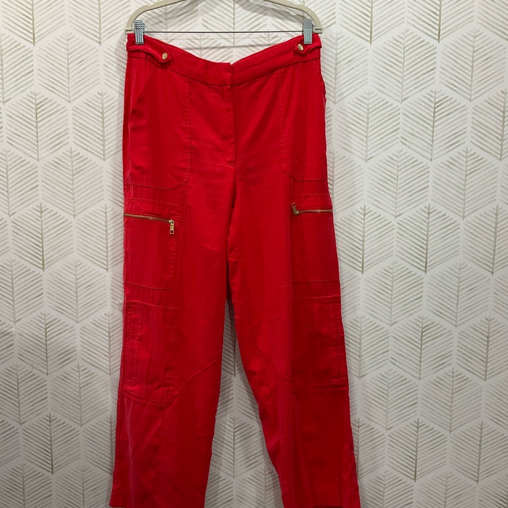 DKNY Vibrant Red Straight Leg Pants
